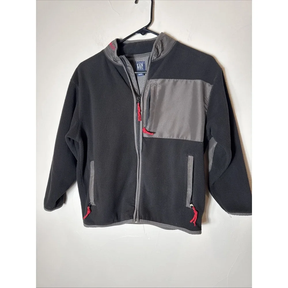 Gap Boys 8 Full Zip Up Jacket Black Polyester